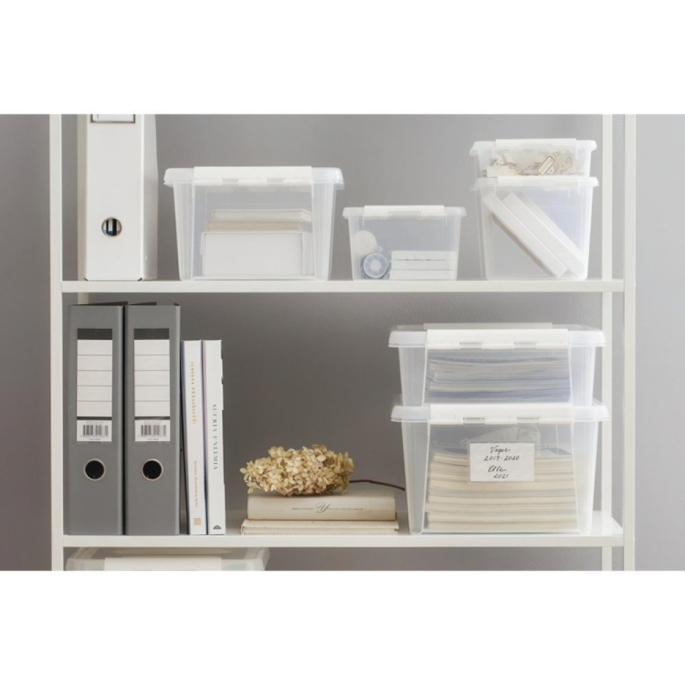 Låda / Ask, SMARTSTORE 1L HOME, 21 x 17 x H 6 cm, Klar / Vit i gruppen Förvaring / Förvaringslådor / SmartStore förvaringslådor hos SmartaSaker.se (41719)