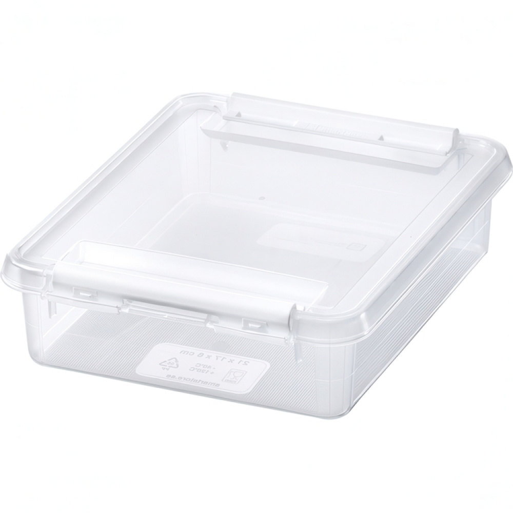 Låda / Ask, SMARTSTORE 1L HOME, 21 x 17 x H 6 cm, Klar / Vit i gruppen Förvaring / Förvaringslådor / SmartStore förvaringslådor hos SmartaSaker.se (41719)