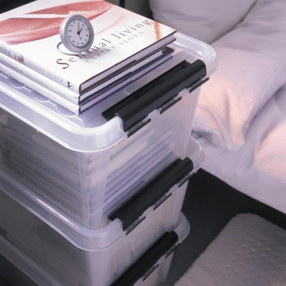 Låda av plast, SMARTSTORE 31L, CLASSIC, 50 x 39 x H26 cm, Transparent / Svart i gruppen Förvaring / Förvaringslådor / SmartStore förvaringslådor hos SmartaSaker.se (41720)