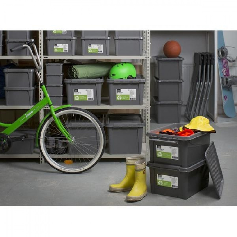 Låda av återvunnen plast, SMARTSTORE 14L RECYCLED, 40 x 30 x H18 cm, Grå i gruppen Förvaring / Förvaringslådor / SmartStore förvaringslådor hos SmartaSaker.se (41722)