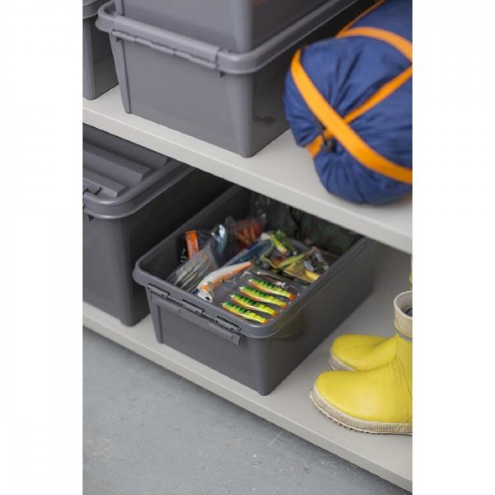 Låda av återvunnen plast, SMARTSTORE 14L RECYCLED, 40 x 30 x H18 cm, Grå i gruppen Förvaring / Förvaringslådor / SmartStore förvaringslådor hos SmartaSaker.se (41722)