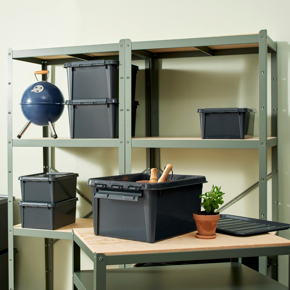 Låda av återvunnen plast, SMARTSTORE 31L RECYCLED, 50 x 39 x H 26 cm, Mörkgrå i gruppen Förvaring / Förvaringslådor / SmartStore förvaringslådor hos SmartaSaker.se (41723)