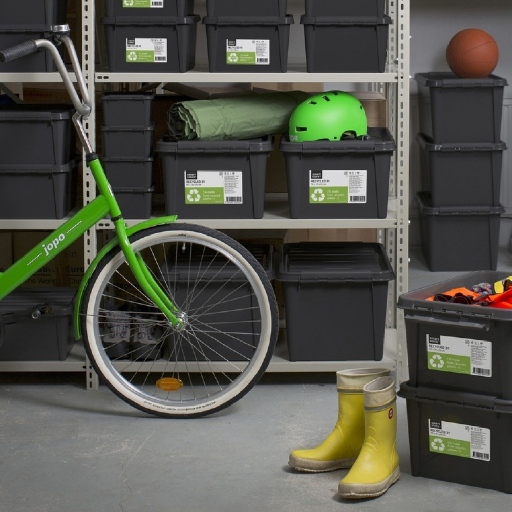 Låda av återvunnen plast, Stor, SMARTSTORE 46L RECYCLED, 59 x 39 x H31 cm, Grå i gruppen Förvaring / Populära varumärken / SmartStore hos SmartaSaker.se (41724)