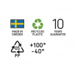 Låda av återvunnen plast, Stor, SMARTSTORE 46L RECYCLED, 59 x 39 x H31 cm, Grå Låda av återvunnen plast, Stor, SMARTSTORE 46L RECYCLED, 59 x 39 x H31 cm, Grå