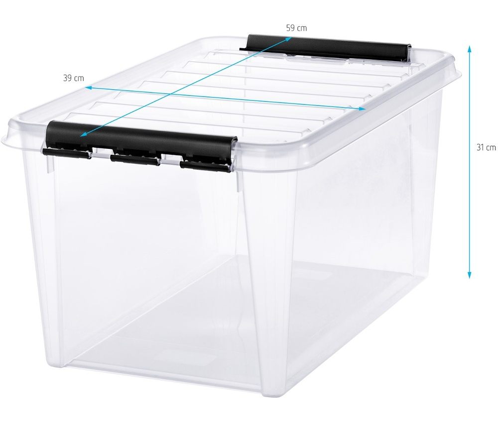 Låda av återvunnen plast, Stor, SMARTSTORE 46L RECYCLED, 59 x 39 x H31 cm, Grå i gruppen Förvaring / Köksförvaring / Förvaringslådor och burkar / SmartStore hos SmartaSaker.se (41724)