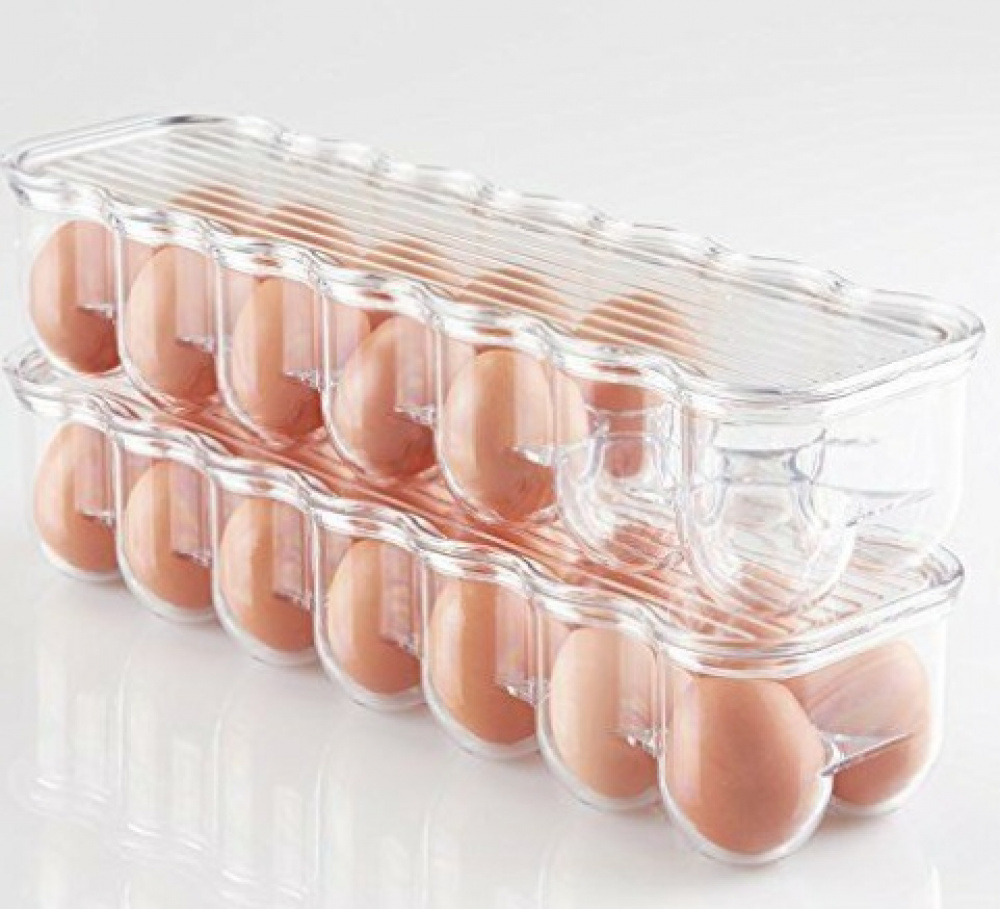 Låda för 14 Ã„gg, Smal, FRIDGE BINZ, 36 x 11 x H 7,6 cm, Transparent i gruppen Förvaring / Köksförvaring / Kylskåpsförvaring hos SmartaSaker.se (41726)