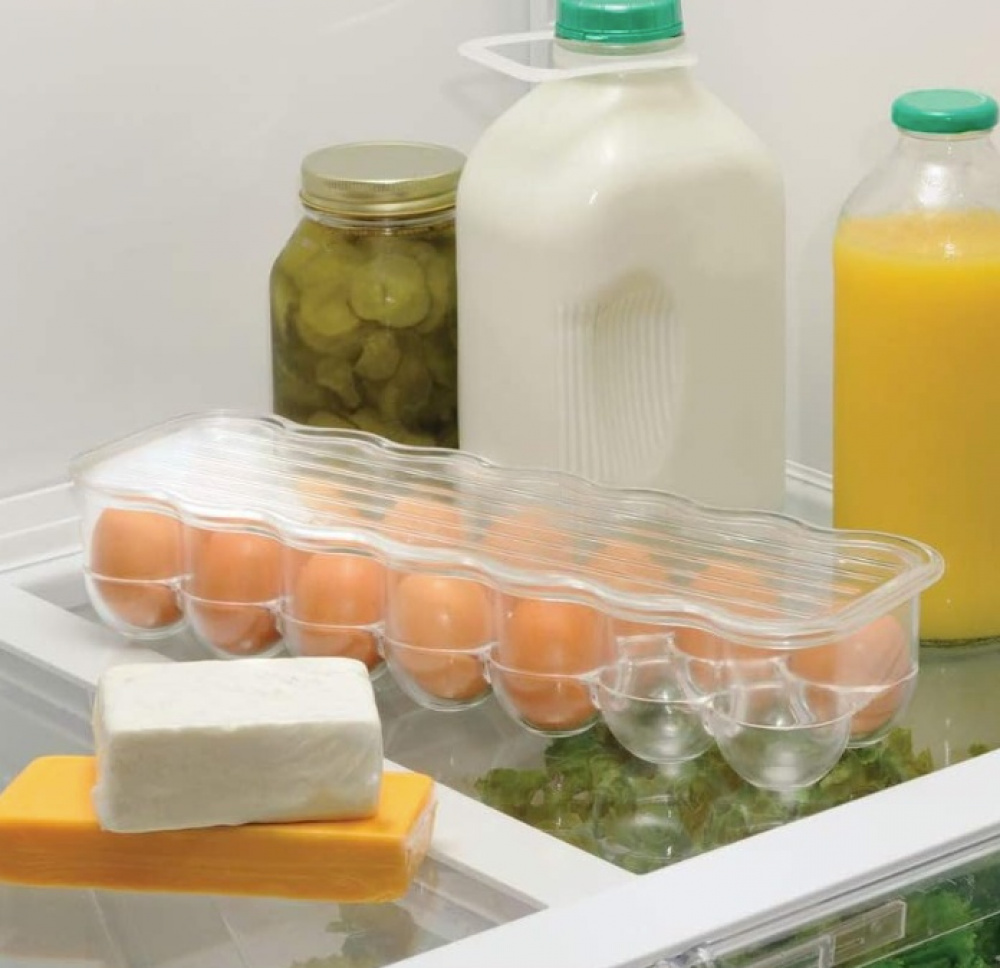 Låda för 14 Ã„gg, Smal, FRIDGE BINZ, 36 x 11 x H 7,6 cm, Transparent i gruppen Förvaring / Köksförvaring / Kylskåpsförvaring hos SmartaSaker.se (41726)
