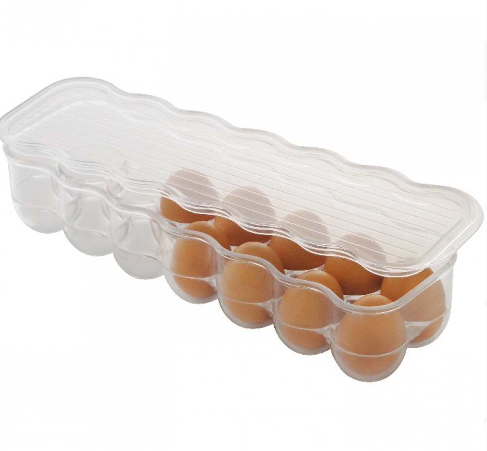 Låda för 14 Ã„gg, Smal, FRIDGE BINZ, 36 x 11 x H 7,6 cm, Transparent i gruppen Förvaring / Köksförvaring / Kylskåpsförvaring hos SmartaSaker.se (41726)