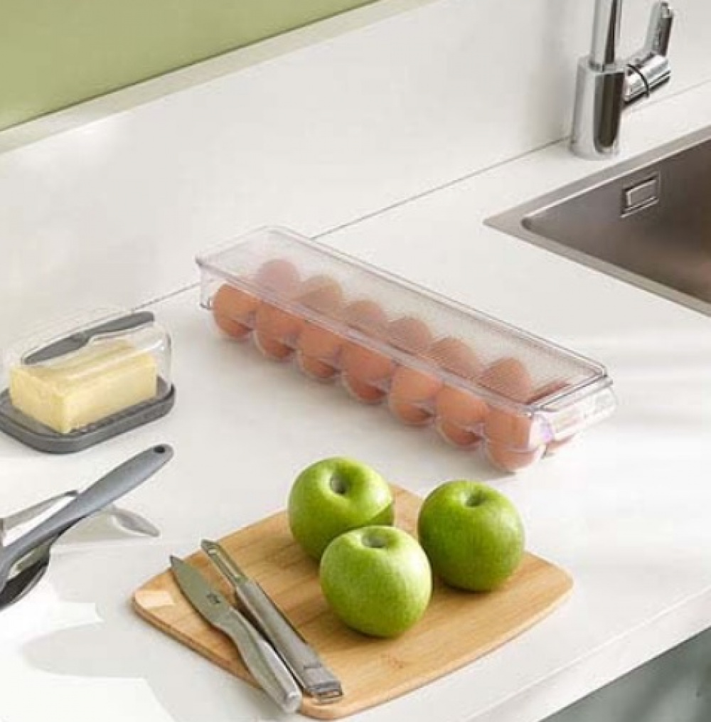 Låda för 14 Ägg, Långsmal, RANGEMENT FRIGO, 37 x 11 x H 7,6 cm, Klar i gruppen Förvaring / Köksförvaring / Kylskåpsförvaring hos SmartaSaker.se (41727)