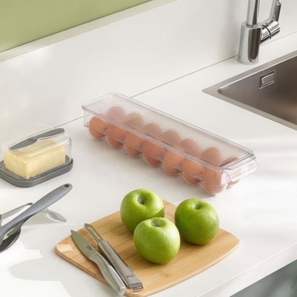 Låda för 14 Ägg, Långsmal, RANGEMENT FRIGO, 37 x 11 x H 7,6 cm, Klar i gruppen Förvaring / Köksförvaring / Kylskåpsförvaring hos SmartaSaker.se (41727)