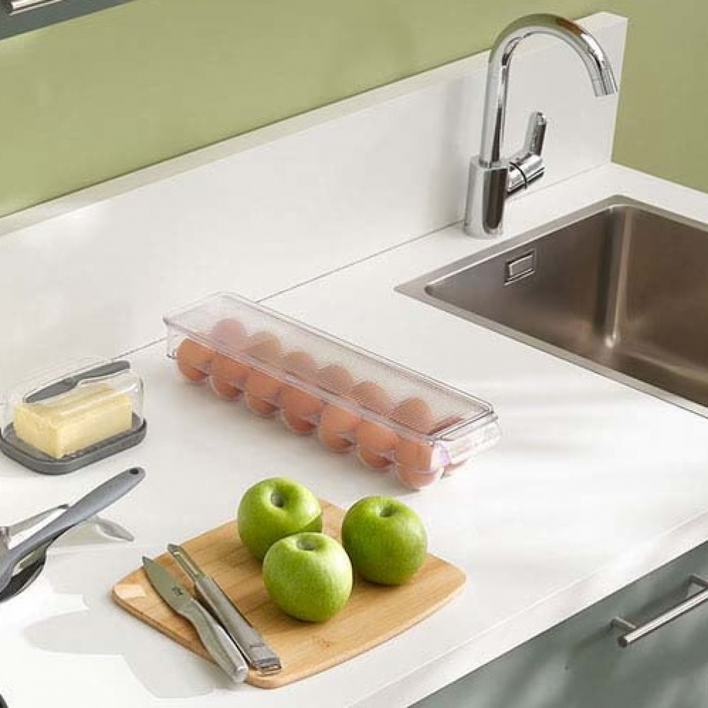 Låda för 14 Ägg, Långsmal, RANGEMENT FRIGO, 37 x 11 x H 7,6 cm, Klar i gruppen Förvaring / Köksförvaring / Kylskåpsförvaring hos SmartaSaker.se (41727)