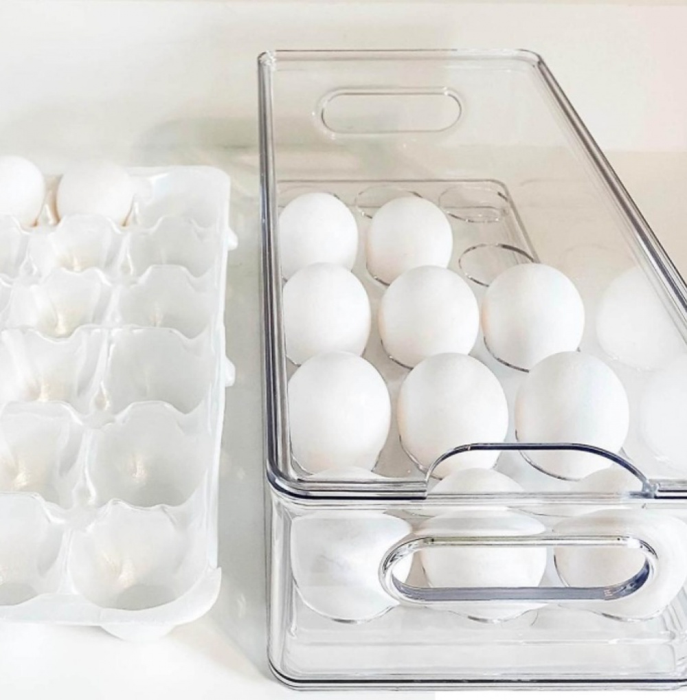 Låda för 15 Ägg, THE HOME EDIT EGG BIN, 15,2 x 30,5 x H10,8 cm, Transparent i gruppen Förvaring / Köksförvaring / Kylskåpsförvaring hos SmartaSaker.se (41728)