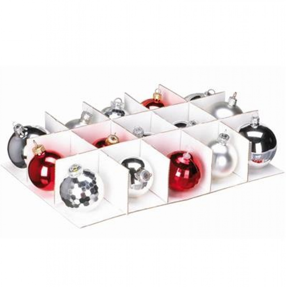 Låda för 45 julkulor, 24 Liter, X-MAS BOX, 43 x 34,5 x H 22,5 cm, Klar / Silver i gruppen Förvaring / Förråd- och garageförvaring hos SmartaSaker.se (41729)