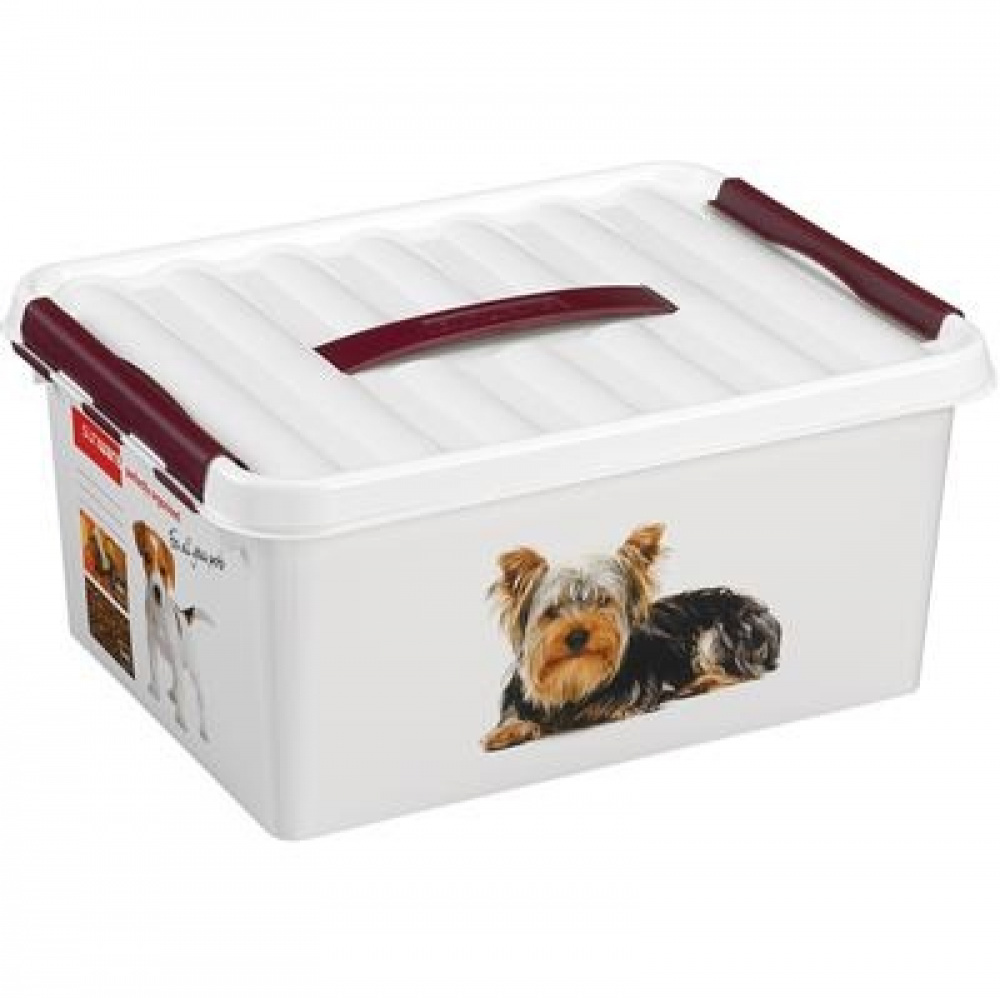 Låda för Djurfoder med handtag, 15 L, PET STORAGE MEDIUM, 40 x 30 x H 18cm, Vit / Vinröd i gruppen Förvaring / Köksförvaring / Förvaringslådor och burkar hos SmartaSaker.se (41732)