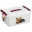 Låda för Djurfoder med handtag, 15 L, PET STORAGE MEDIUM, 40 x 30 x H 18cm, Vit / Vinröd Låda för Djurfoder med handtag, 15 L, PET STORAGE MEDIUM, 40 x 30 x H 18cm, Vit / Vinröd