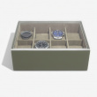Låda för klockor med displaylock, STACKERS WATCH BOX, 18 x 26 x H 9,5 cm, Olivgrön Låda för klockor med displaylock, STACKERS WATCH BOX, 18 x 26 x H 9,5 cm, Olivgrön