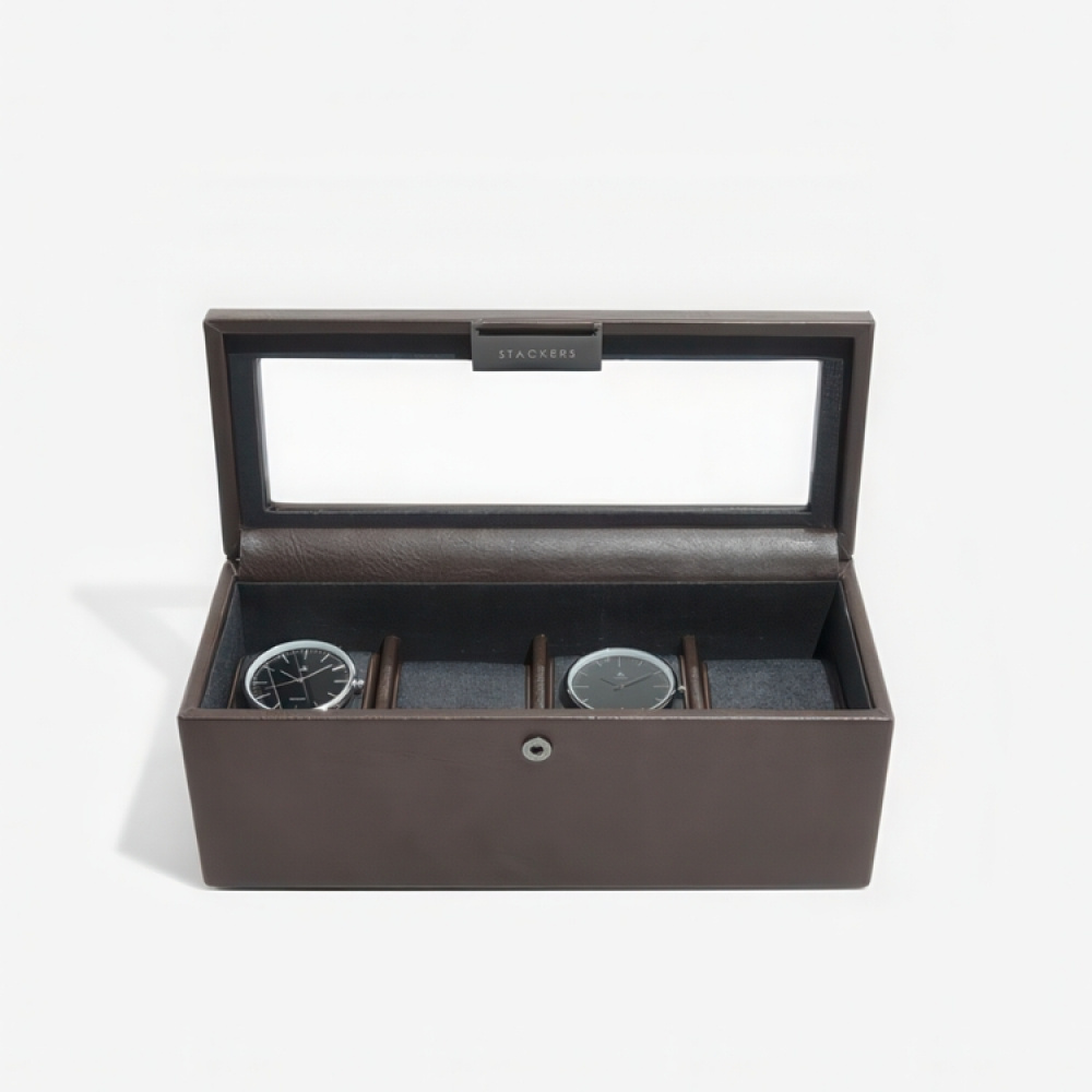 Låda för klockor med glaslock, Avlång, STACKERS WATCH BOX, 24,5 x 10 x H 9,5 cm i gruppen Förvaring / Sovrumsförvaring / Klocklådor hos SmartaSaker.se (41740)