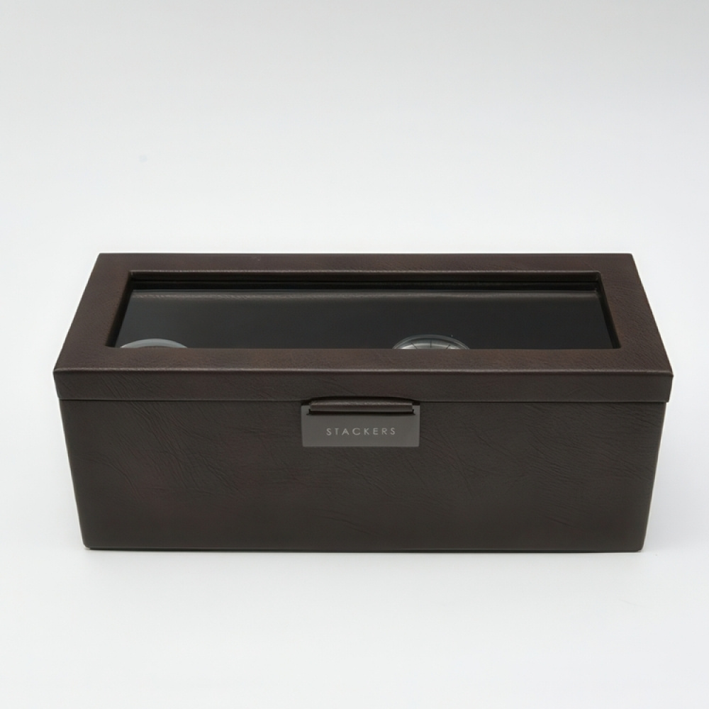 Låda för klockor med glaslock, Avlång, STACKERS WATCH BOX, 24,5 x 10 x H 9,5 cm i gruppen Förvaring / Sovrumsförvaring / Klocklådor hos SmartaSaker.se (41740)