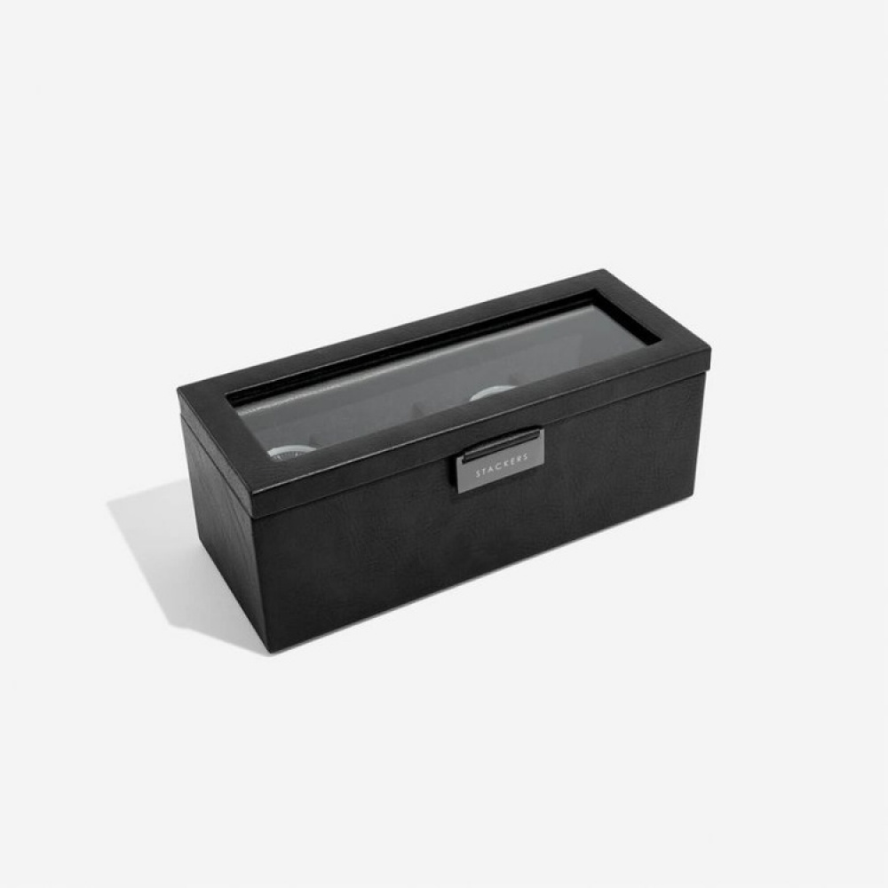 Låda för klockor med glaslock, Avlång, STACKERS WATCH BOX, 24,5 x 10 x H 9,5 cm i gruppen Förvaring / Sovrumsförvaring / Klocklådor hos SmartaSaker.se (41740)