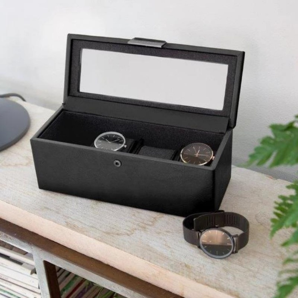 Låda för klockor med glaslock, Avlång, STACKERS WATCH BOX, 24,5 x 10 x H 9,5 cm i gruppen Förvaring / Sovrumsförvaring / Klocklådor hos SmartaSaker.se (41740)