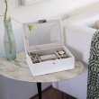 Låda för klockor med glaslock, STACKERS 8 PIECE WATCH BOX, 19 x 26 x H 9 cm, Vit Låda för klockor med glaslock, STACKERS 8 PIECE WATCH BOX, 19 x 26 x H 9 cm, Vit