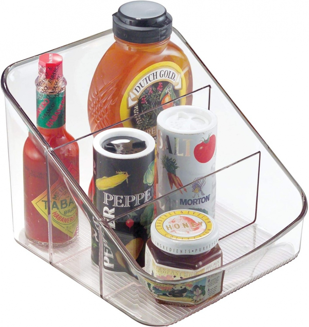 Låda för kryddpåsar, 3 fack, LINUS PACKET ORGANIZER, 15,5 x 16 x H 13 cm, Transparent i gruppen Förvaring / Köksförvaring / Förvaringslådor och burkar hos SmartaSaker.se (41745)