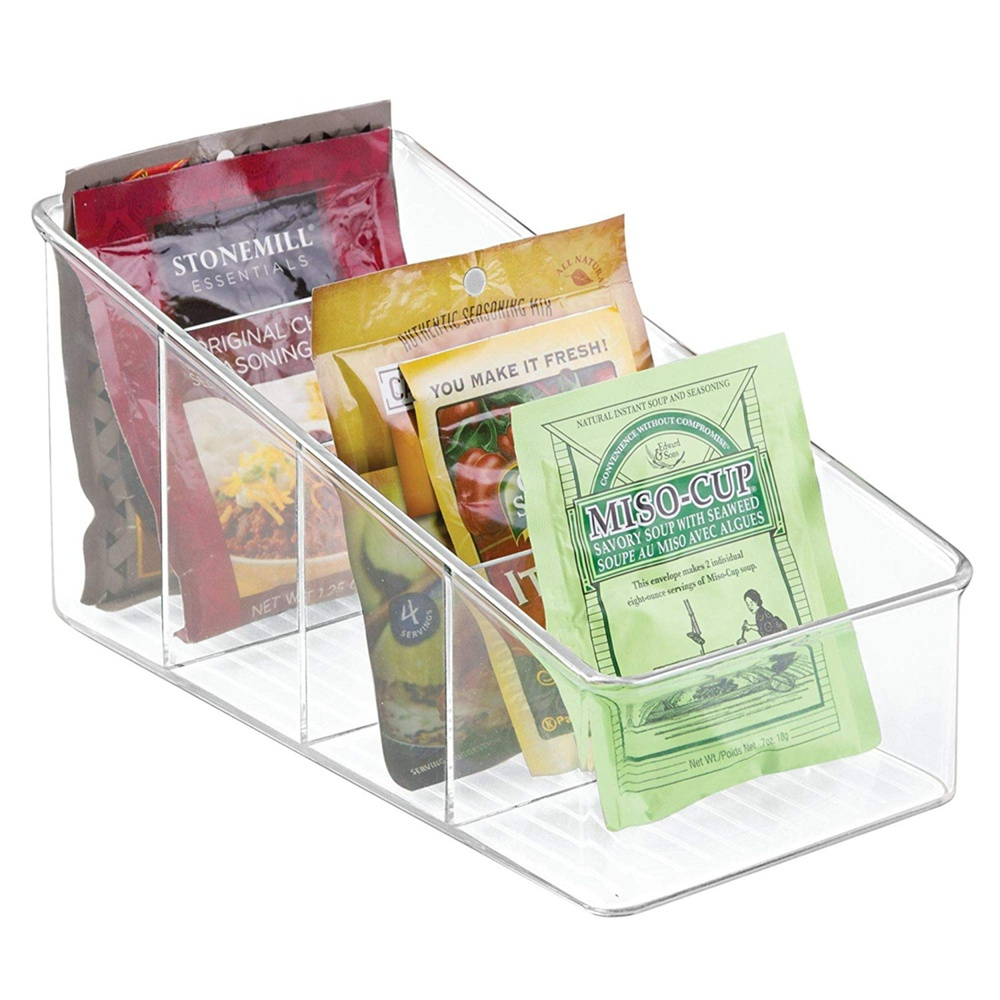 Låda för kryddpåsar, 4 fack, PACKET ORGANIZER, 13 x 27 x H 13 cm, Transparent i gruppen Förvaring / Köksförvaring / Förvaringslådor och burkar hos SmartaSaker.se (41746)