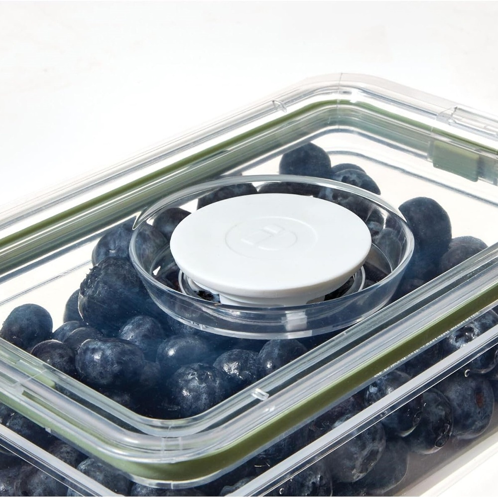Låda för kylen, 0,9L, ID FRESH MEDIUM PRODUCE BIN, 13 x 20,5 x H 8 cm, Klar / Grön i gruppen Förvaring / Köksförvaring / Kylskåpsförvaring hos SmartaSaker.se (41747)