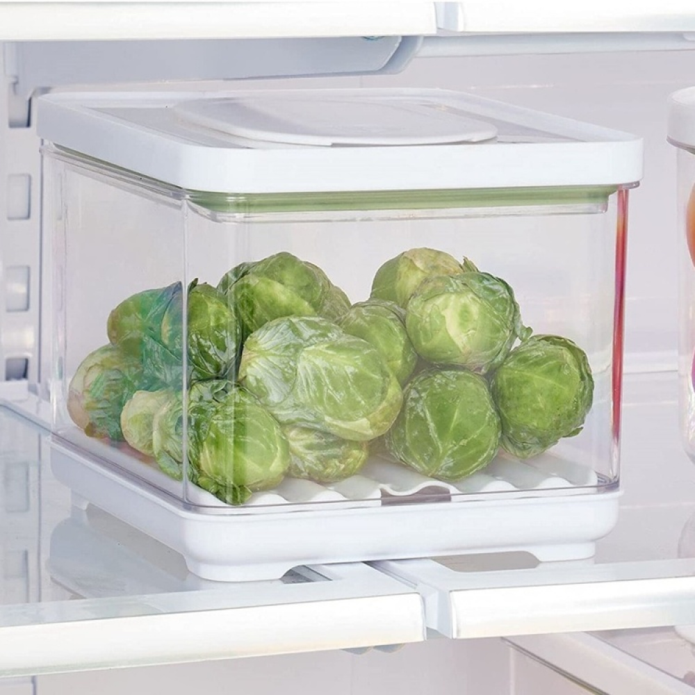 Låda för kylen, Antimikrobiell, ID FRESH SMALL PRODUCE BIN, 16,5 x 19 x H 14 cm, Klar / Vit i gruppen Förvaring / Köksförvaring / Kylskåpsförvaring hos SmartaSaker.se (41750)
