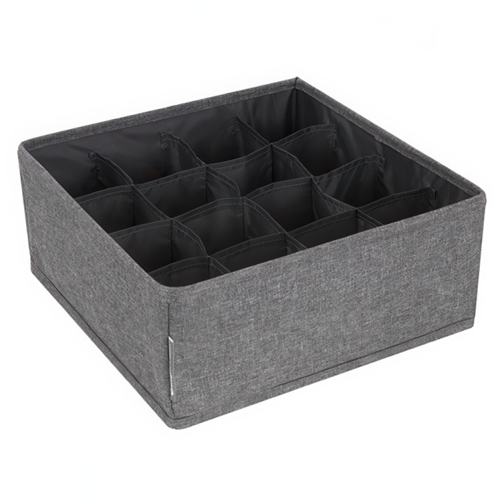 Låda för sortering, 16 fack, BIGSO SOFT DRAWER SQUARE ORGANIZER, 29 x 29 x H 11 cm i gruppen Förvaring / Garderobsförvaring / Sorteringslådor hos SmartaSaker.se (41761)