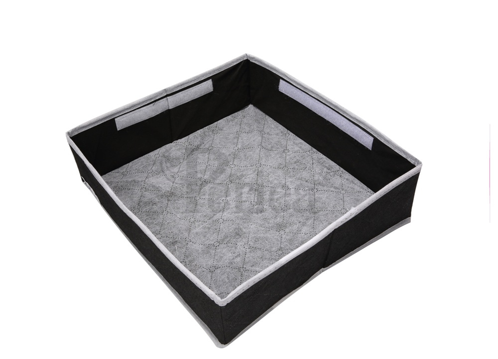 Låda för sortering, tyg, 30 fack, FOSY DRAWER ORGANISER, 32 x 32 x H 10 cm, Svart i gruppen Förvaring / Garderobsförvaring / Sorteringslådor hos SmartaSaker.se (41766)
