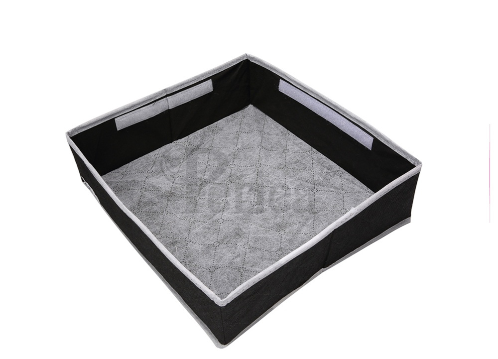 Låda för sortering, tyg, 30 fack, FOSY DRAWER ORGANISER, 32 x 32 x H 10 cm, Svart i gruppen Förvaring / Garderobsförvaring / Sorteringslådor hos SmartaSaker.se (41766)