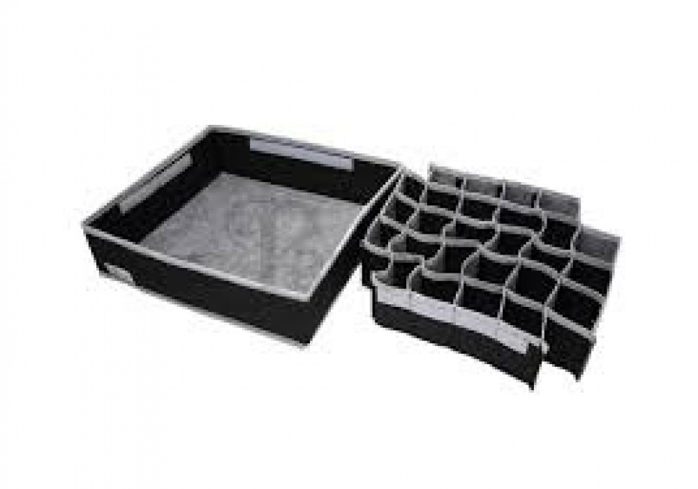 Låda för sortering, tyg, 30 Fack, OLA DRAWER ORGANISER, 34 x 32 x H10cm, Mörkgrå i gruppen Förvaring / Garderobsförvaring / Sorteringslådor hos SmartaSaker.se (41767)