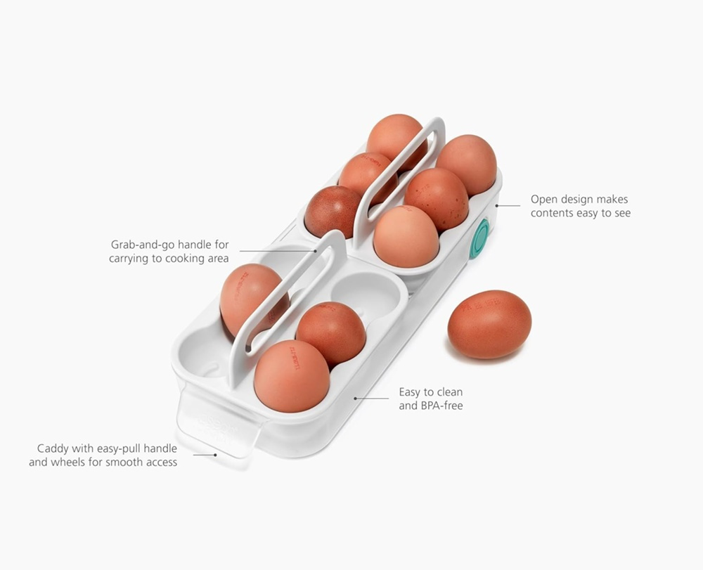 Låda för ägg, JOSEPH JOSEPH EGG STORAGE CADDY, 11,9 x 32 x H 9 cm, Vit i gruppen Förvaring / Köksförvaring / Kylskåpsförvaring hos SmartaSaker.se (41771)