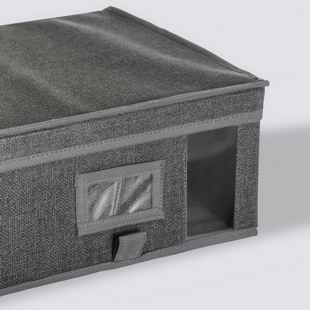 Låda i tyg med lock, ORSO STORAGE BOX SMALL, 30 x 30 x H 15 cm, Mörkgrå i gruppen Förvaring / Förvaringslådor hos SmartaSaker.se (41772)