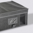 Låda i tyg med lock, ORSO STORAGE BOX SMALL, 30 x 30 x H 15 cm, Mörkgrå
