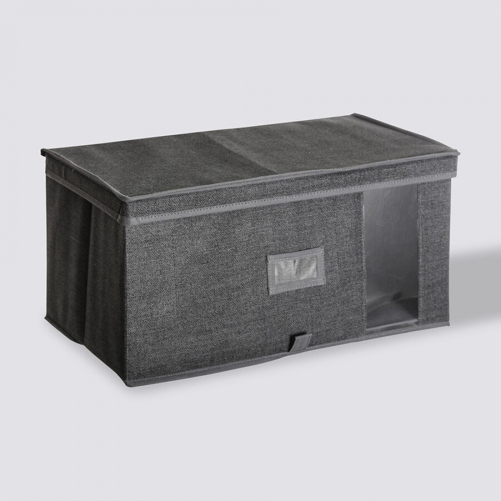 Låda i tyg med lock, ORSO STORAGE BOX XL, 50 x 30 x H 25 cm, Mörkgrå i gruppen Förvaring / Förvaringslådor hos SmartaSaker.se (41773)