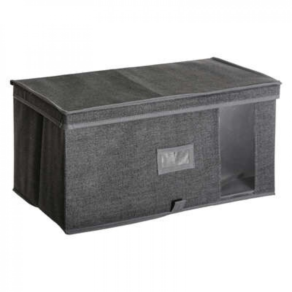 Låda i tyg med lock, ORSO STORAGE BOX XL, 50 x 30 x H 25 cm, Mörkgrå i gruppen Förvaring / Förvaringslådor hos SmartaSaker.se (41773)