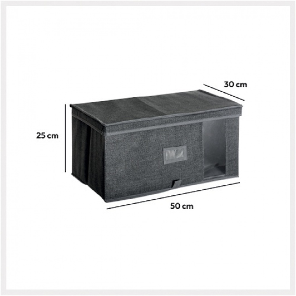 Låda i tyg med lock, ORSO STORAGE BOX XL, 50 x 30 x H 25 cm, Mörkgrå i gruppen Förvaring / Förvaringslådor hos SmartaSaker.se (41773)
