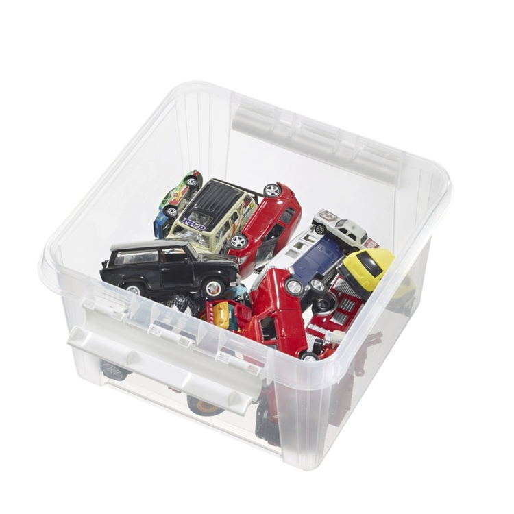 Låda Kvadratisk, SMARTSTORE 7L HOME, 28 x 28 x H 17 cm, Klar / Vit i gruppen Förvaring / Förvaringslådor hos SmartaSaker.se (41774)