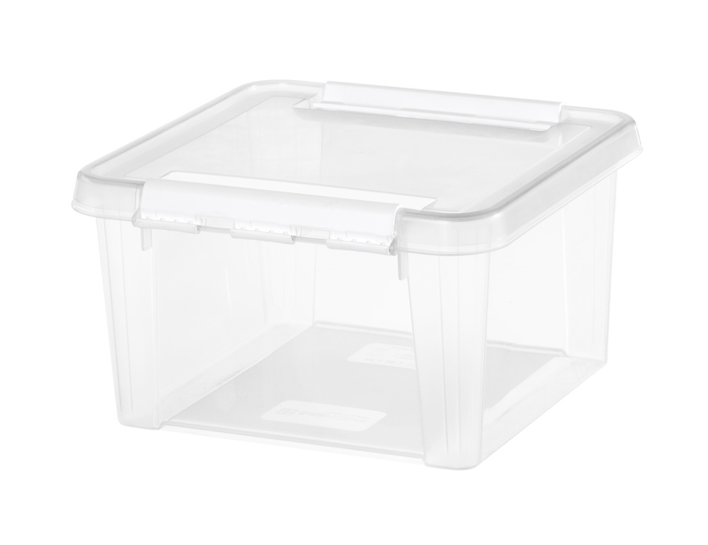 Låda Kvadratisk, SMARTSTORE 7L HOME, 28 x 28 x H 17 cm, Klar / Vit i gruppen Förvaring / Förvaringslådor / SmartStore förvaringslådor hos SmartaSaker.se (41774)