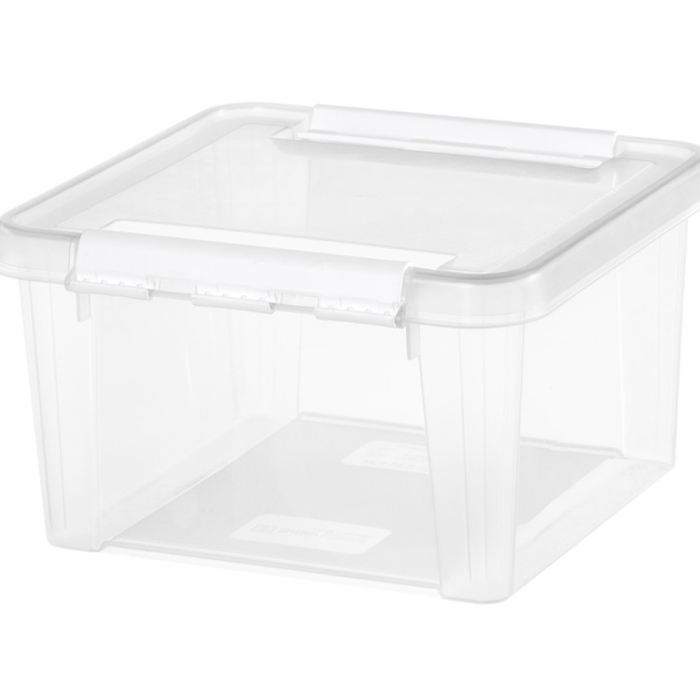 Låda Kvadratisk, SMARTSTORE 7L HOME, 28 x 28 x H 17 cm, Klar / Vit i gruppen Förvaring / Förvaringslådor hos SmartaSaker.se (41774)