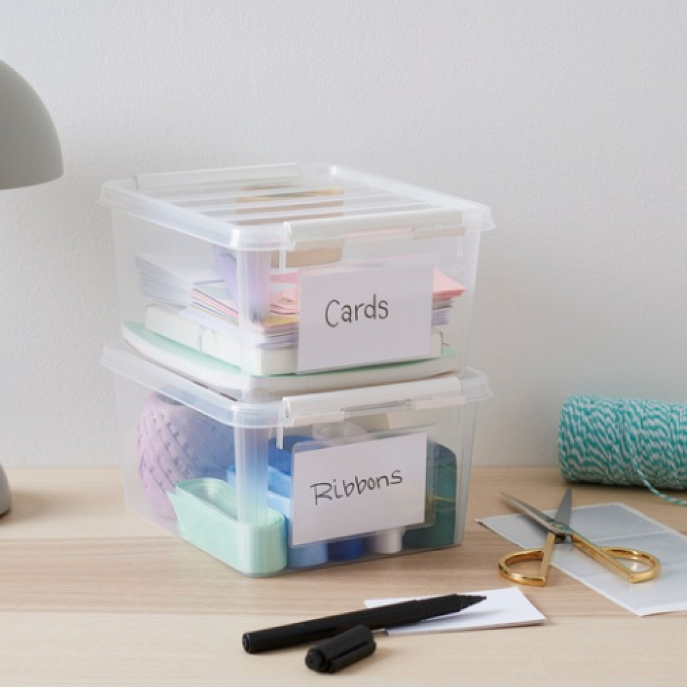 Låda Liten / Ask, SMARTSTORE 2L HOME, 21 x 17 x H11 cm, Klar / Vit i gruppen Förvaring / Förvaringslådor / SmartStore förvaringslådor hos SmartaSaker.se (41775)