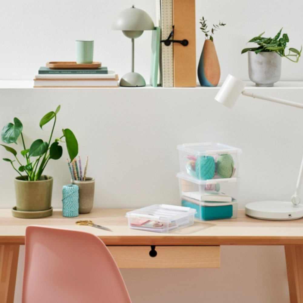 Låda Liten / Ask, SMARTSTORE 2L HOME, 21 x 17 x H11 cm, Klar / Vit i gruppen Förvaring / Förvaringslådor / SmartStore förvaringslådor hos SmartaSaker.se (41775)