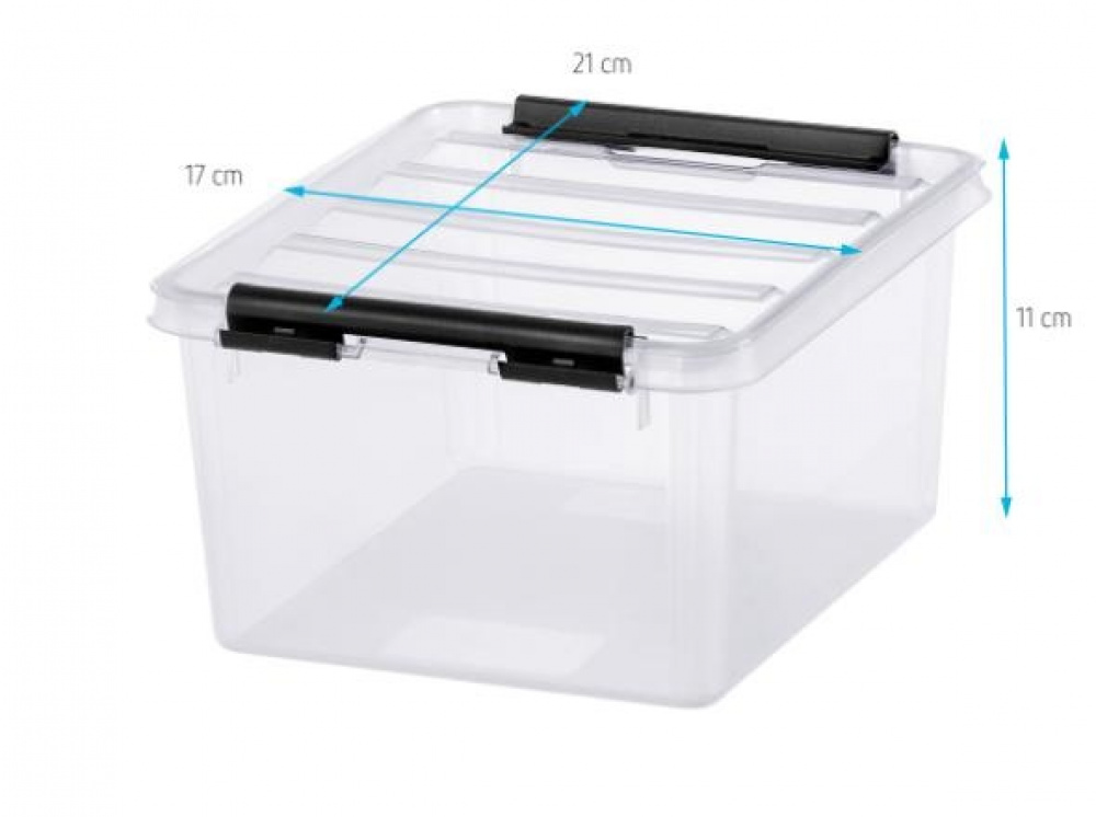 Låda Liten / Ask, SMARTSTORE 2L, CLASSIC, 21 x 17 x H11 cm, Klar / Svart i gruppen Förvaring / Förvaringslådor / SmartStore förvaringslådor hos SmartaSaker.se (41776)