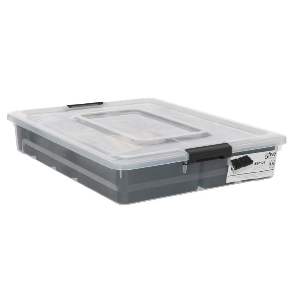 Låda med 12 burkar för sortering, EZY SORT IT LARGE, 35 x 28,5 x H 7 cm, Transparent / Grå i gruppen Förvaring / Förvaringslådor hos SmartaSaker.se (41783)