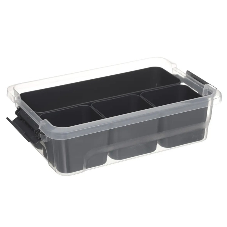 Låda med 4 burkar för sortering, EZY SORT IT SMALL, 22.5 x 15.5 x H 7 cm, Transparent / Grå i gruppen Förvaring / Förvaringslådor / Småförvaring hos SmartaSaker.se (41785)