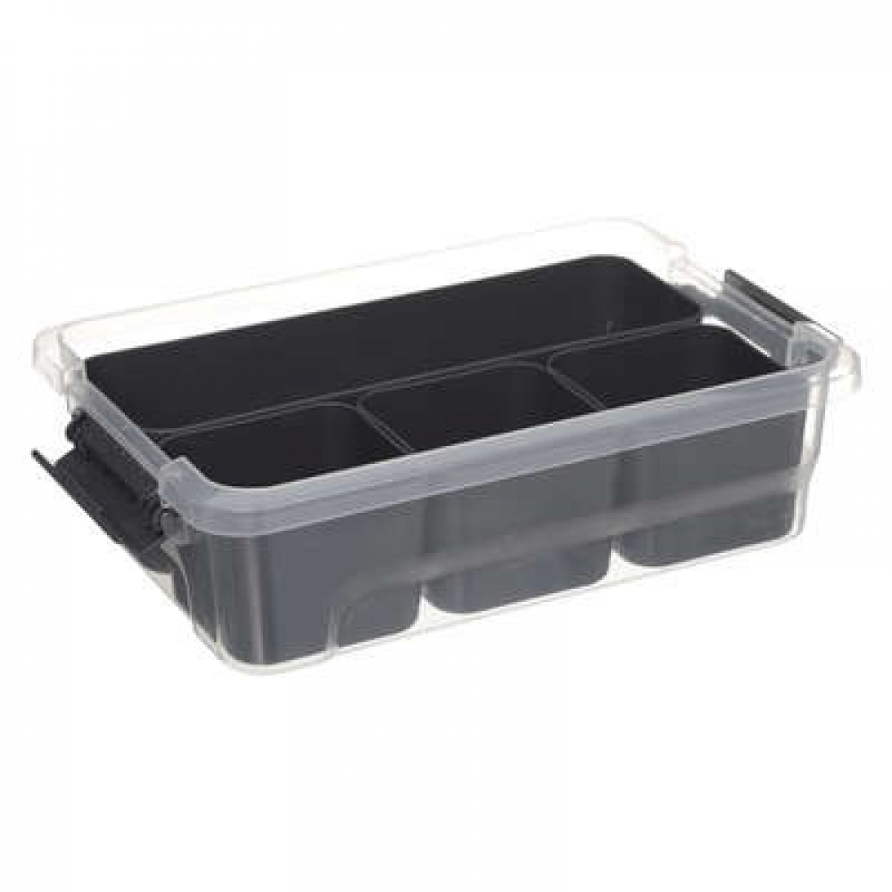 Låda med 4 burkar för sortering, EZY SORT IT SMALL, 22.5 x 15.5 x H 7 cm, Transparent / Grå i gruppen Förvaring / Förvaringslådor / Småförvaring hos SmartaSaker.se (41785)