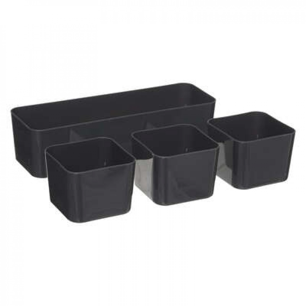 Låda med 4 burkar för sortering, EZY SORT IT SMALL, 22.5 x 15.5 x H 7 cm, Transparent / Grå i gruppen Förvaring / Förvaringslådor / Småförvaring hos SmartaSaker.se (41785)