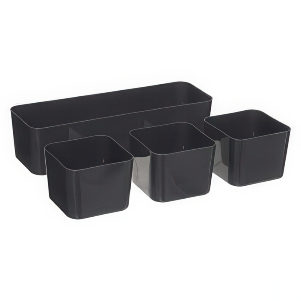 Låda med 4 burkar för sortering, EZY SORT IT SMALL, 22.5 x 15.5 x H 7 cm, Transparent / Grå i gruppen Förvaring / Förvaringslådor / Småförvaring hos SmartaSaker.se (41785)